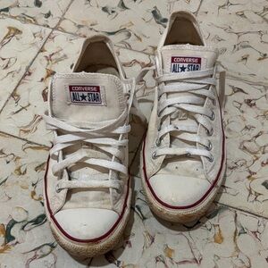Converse All Star Cream Sneakers with Red Trim